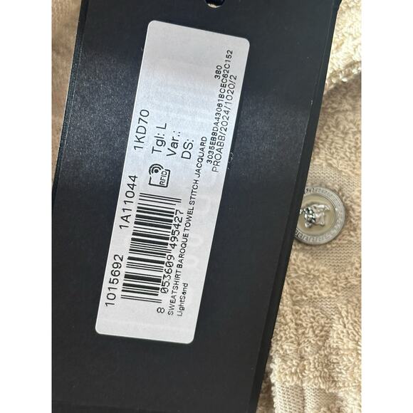 Versace Barocco Jacquard Towel Shirt Size Large 1015692 Made in Italy NWT $1325 - Picture 14 of 15